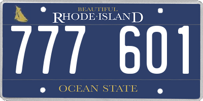 RI license plate 777601