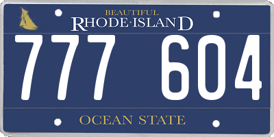 RI license plate 777604