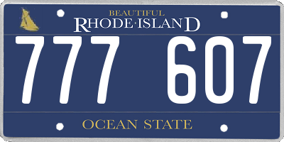 RI license plate 777607