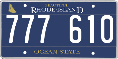 RI license plate 777610