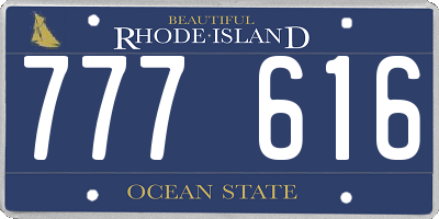 RI license plate 777616