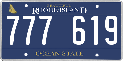 RI license plate 777619