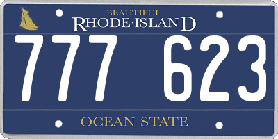 RI license plate 777623