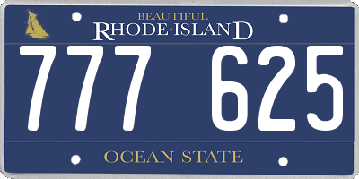 RI license plate 777625