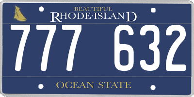RI license plate 777632