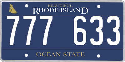 RI license plate 777633