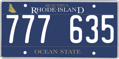 RI license plate 777635