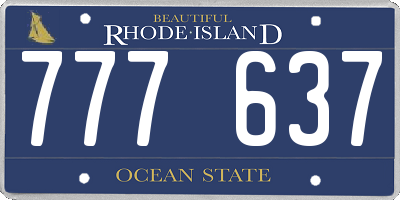 RI license plate 777637