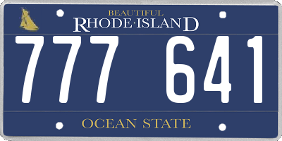 RI license plate 777641