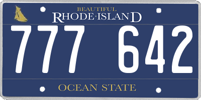 RI license plate 777642