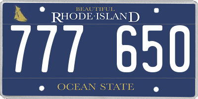 RI license plate 777650