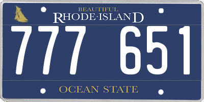 RI license plate 777651