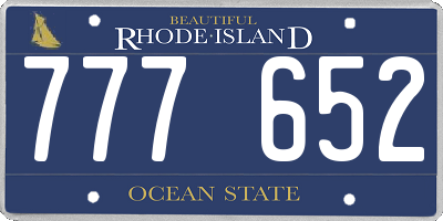 RI license plate 777652