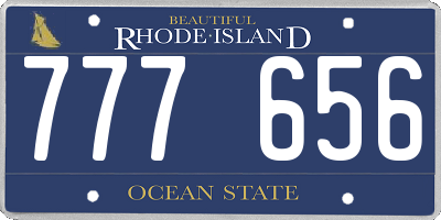 RI license plate 777656