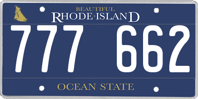 RI license plate 777662
