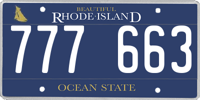 RI license plate 777663