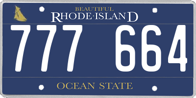 RI license plate 777664