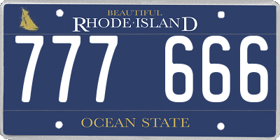 RI license plate 777666