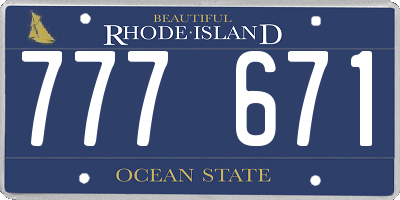 RI license plate 777671