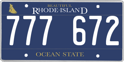 RI license plate 777672