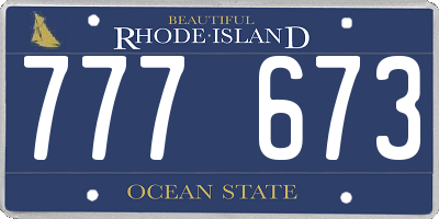 RI license plate 777673