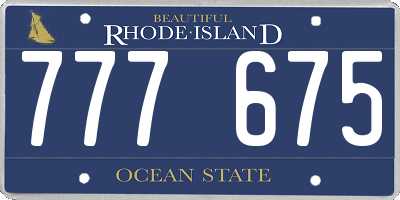 RI license plate 777675