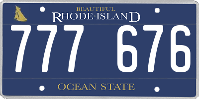 RI license plate 777676