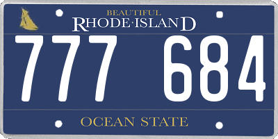 RI license plate 777684