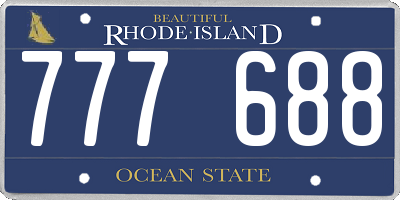 RI license plate 777688