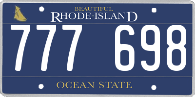 RI license plate 777698