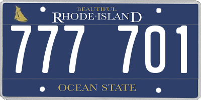 RI license plate 777701