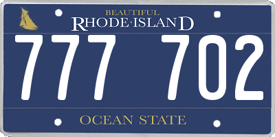 RI license plate 777702