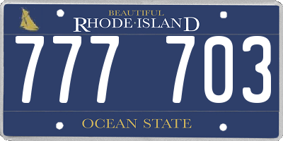 RI license plate 777703