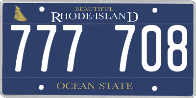 RI license plate 777708