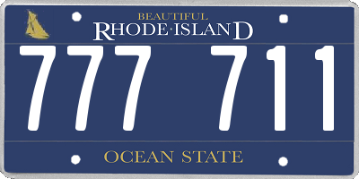 RI license plate 777711