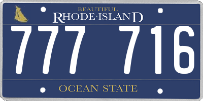RI license plate 777716