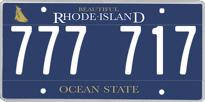 RI license plate 777717