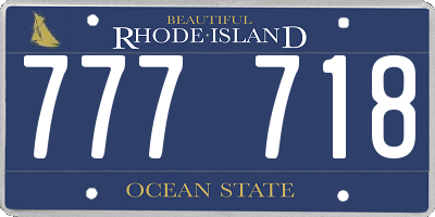 RI license plate 777718