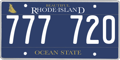 RI license plate 777720