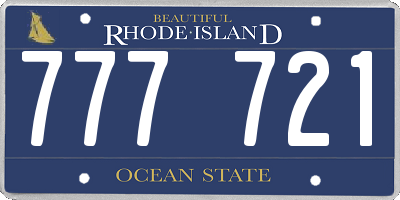 RI license plate 777721