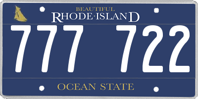 RI license plate 777722