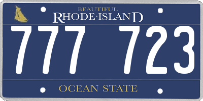 RI license plate 777723