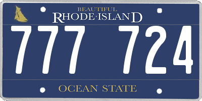 RI license plate 777724