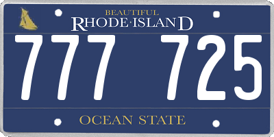 RI license plate 777725