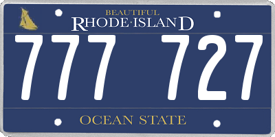 RI license plate 777727