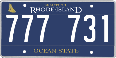 RI license plate 777731