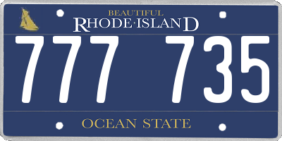 RI license plate 777735
