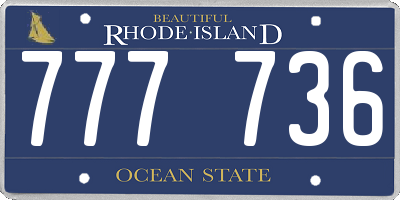 RI license plate 777736