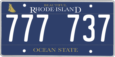 RI license plate 777737