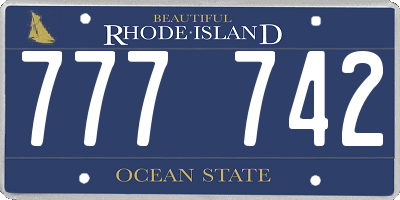 RI license plate 777742